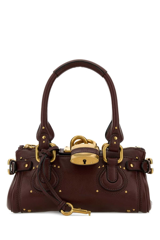 Chloé Antiqued Gold Hardware Top Handle Bag — Brown