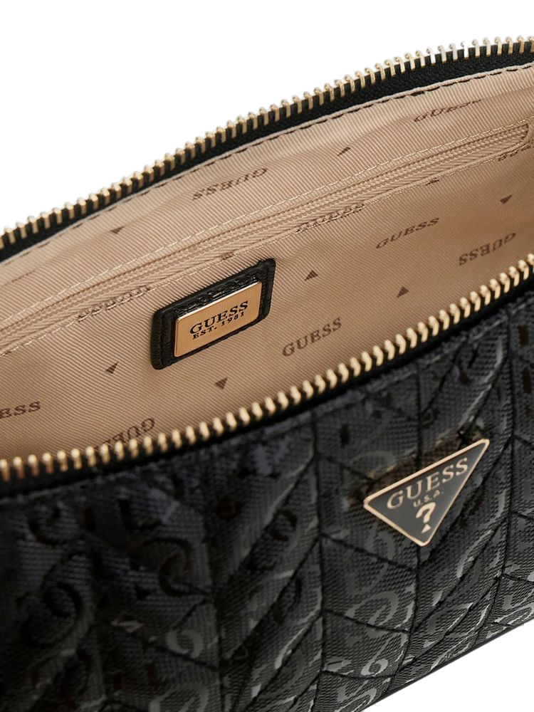Guess Stacey Shoulder Bag — Black Polyurethane