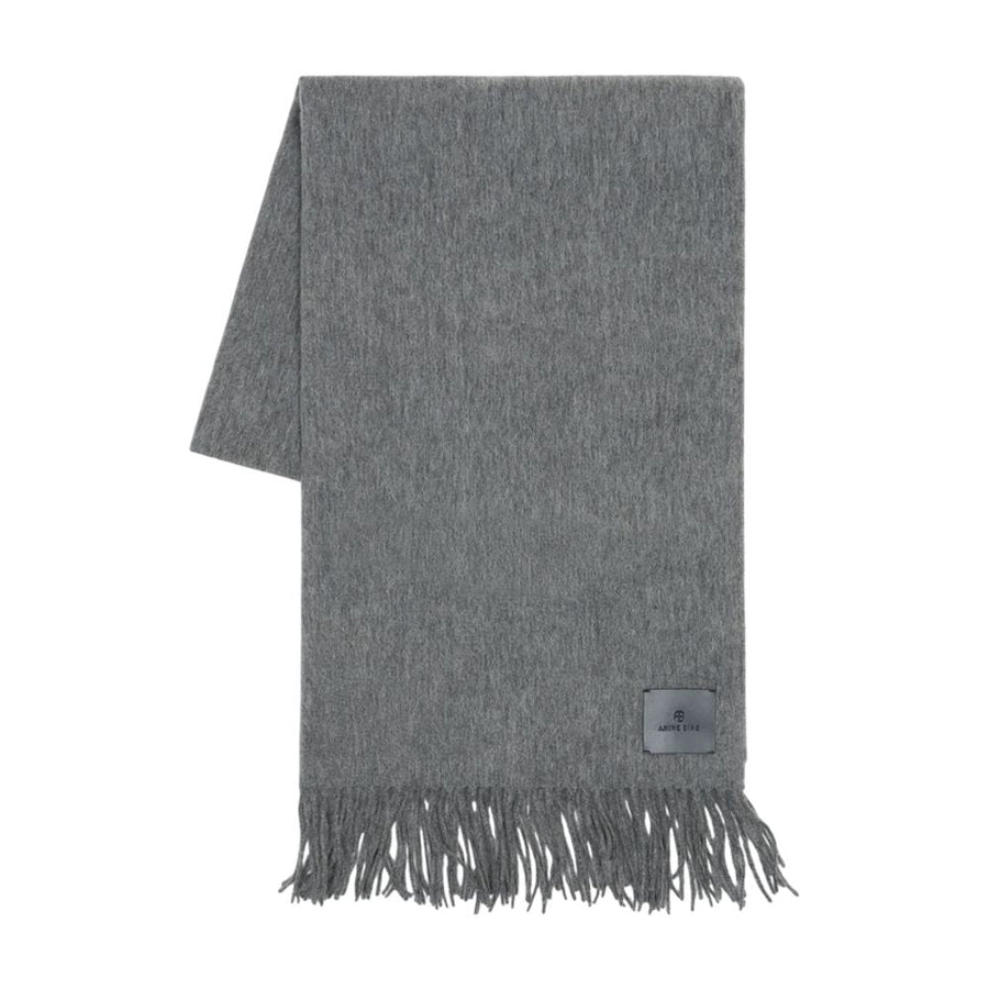 Anine Bing Augustina Scarf — Gray Wool Scarfs