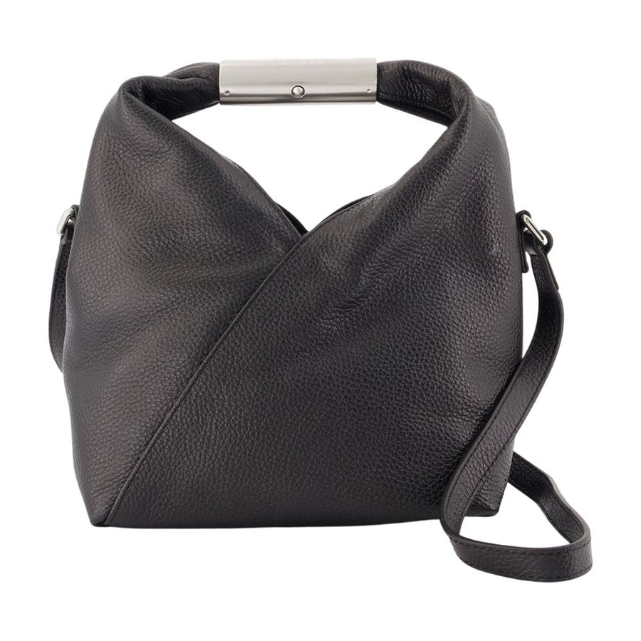 Mm6 Maison Margiela Twisted Calfskin Shoulder Bag — Black