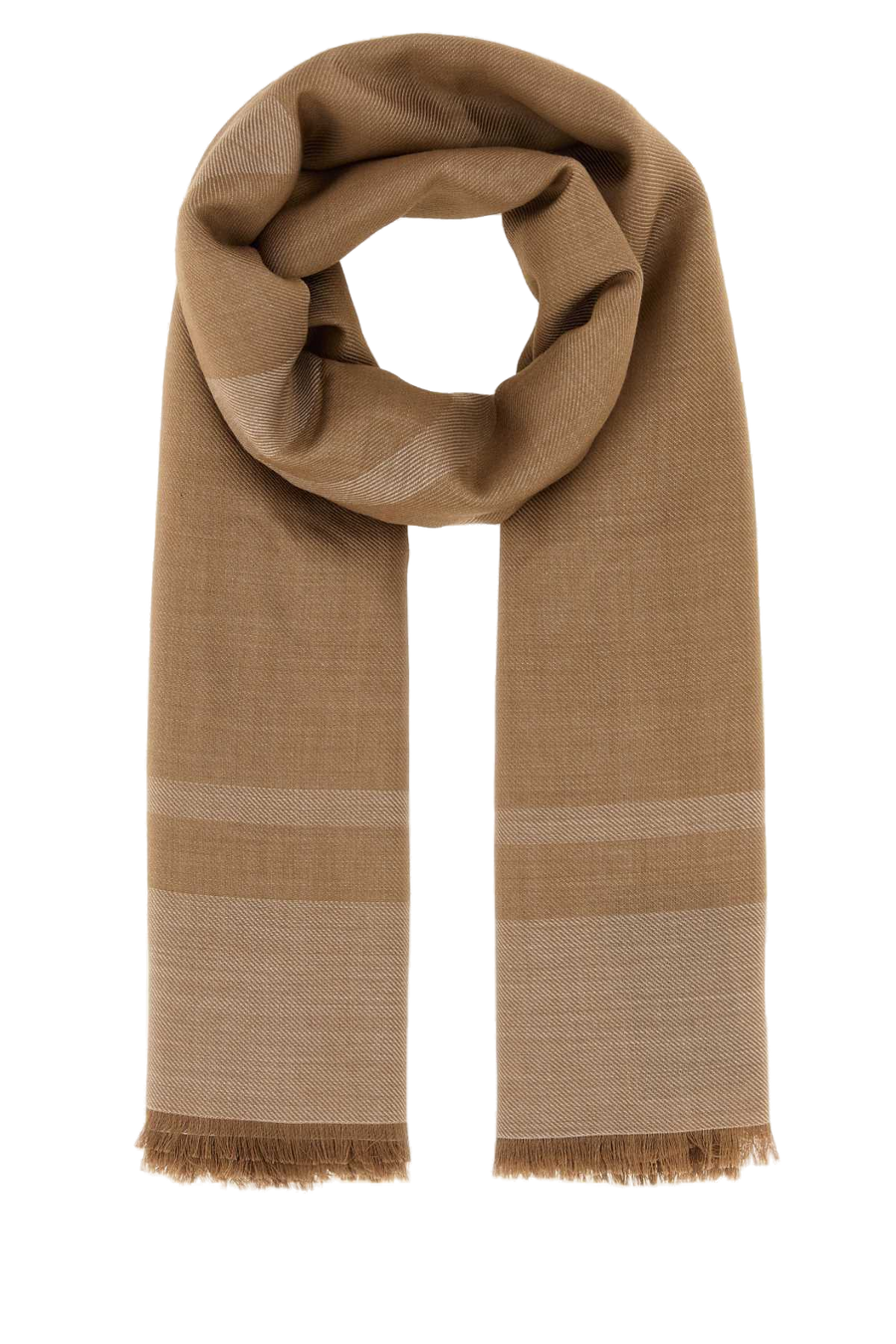Saint Laurent Grand Carré Cassandre Scarf — Brown Exterior: Cashmere Silk Scarfs