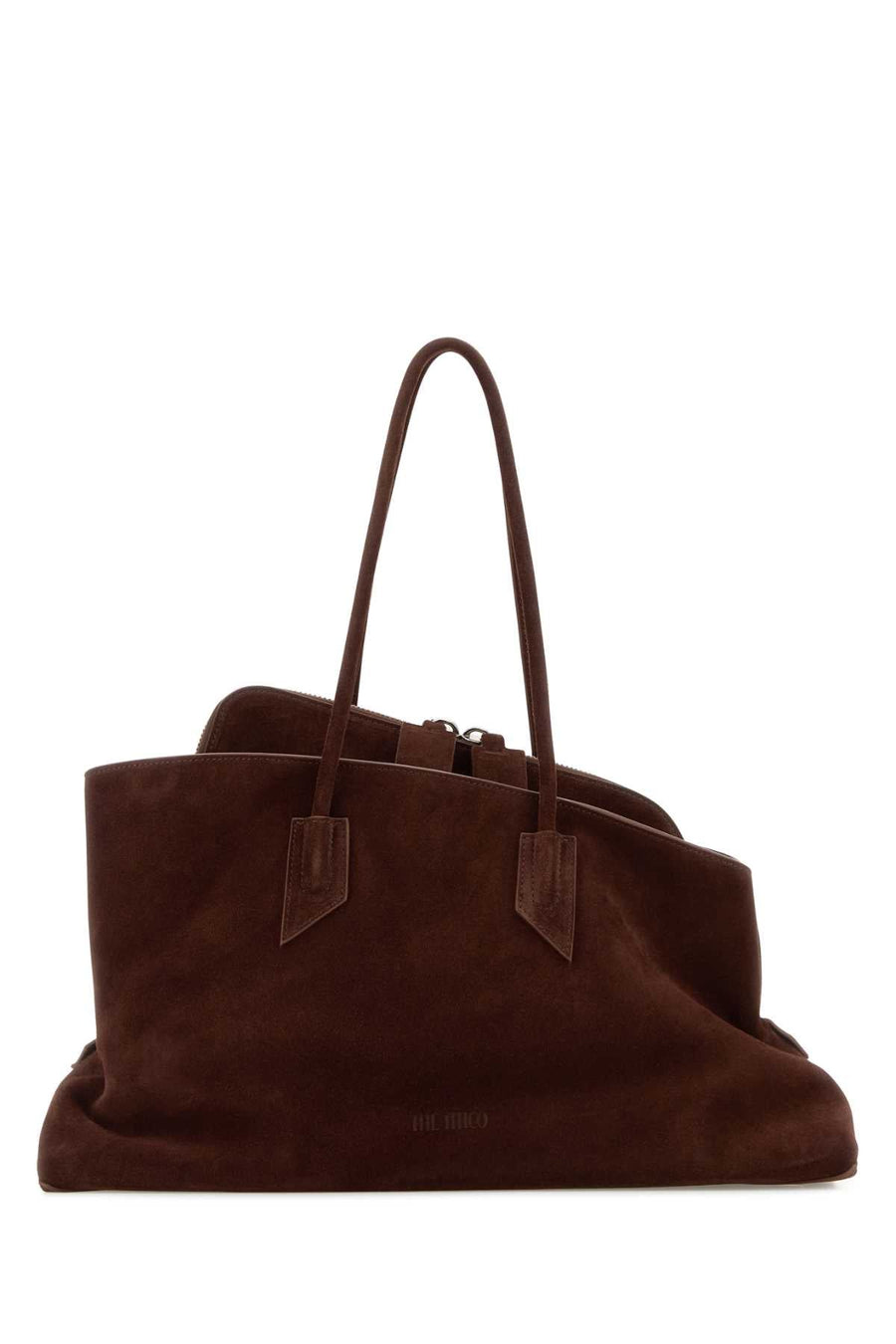 The Attico Suede Shoulder Bag — Brown