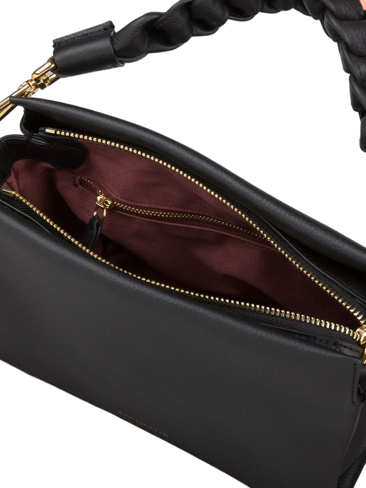 Coccinelle Boheme Shoulder Bag — Black Bovine Leather