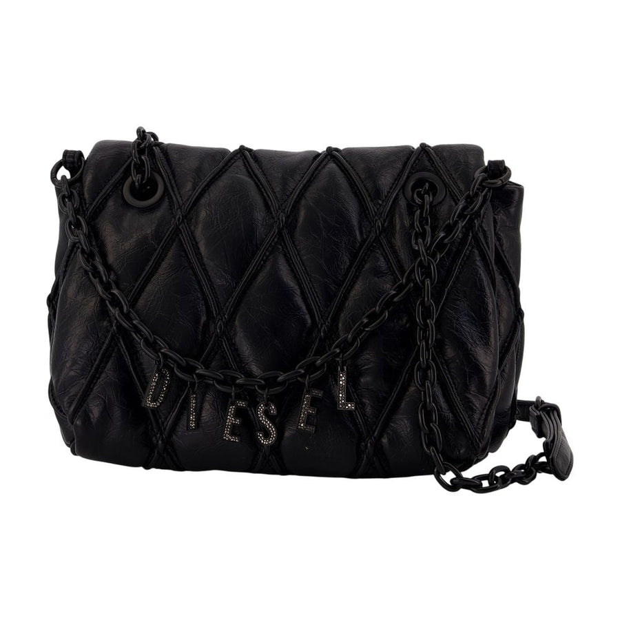 Diesel Charm-D Shoulder Bag — Black Faux_leather