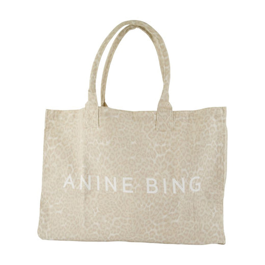 Anine Bing Leo Tote Bag — Beige Cotton