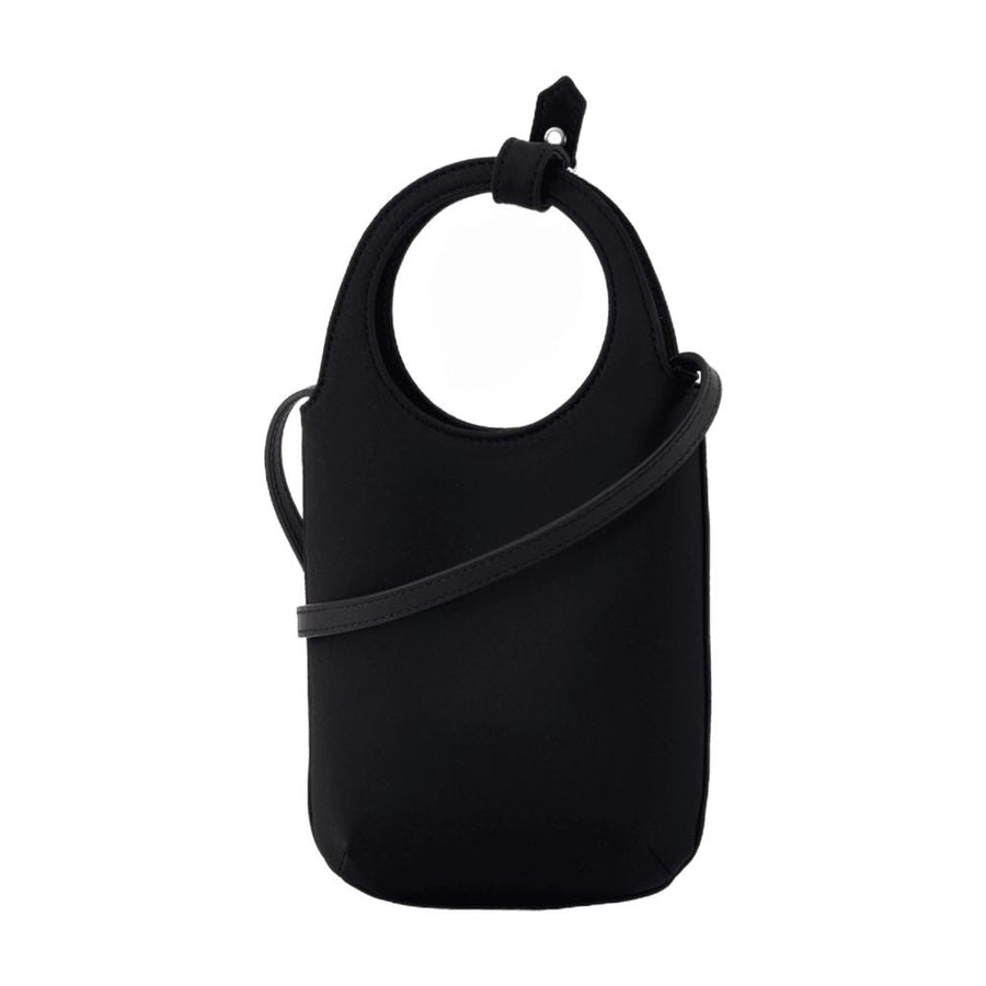 Courrèges Silk Ring Handle Top Bag — Black