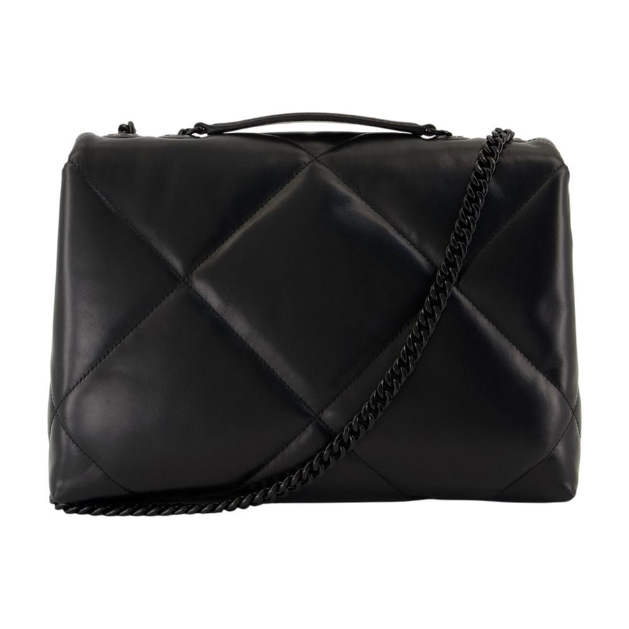 Tory Burch Diamond-Quilted Leather Shoulder Bag — Black Cowhide