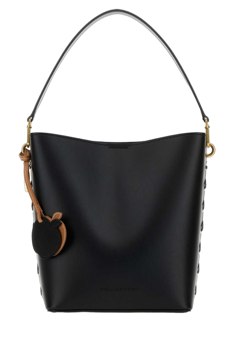 Stella Mccartney Structured Canvas & Nylon Shoulder Bag — Black