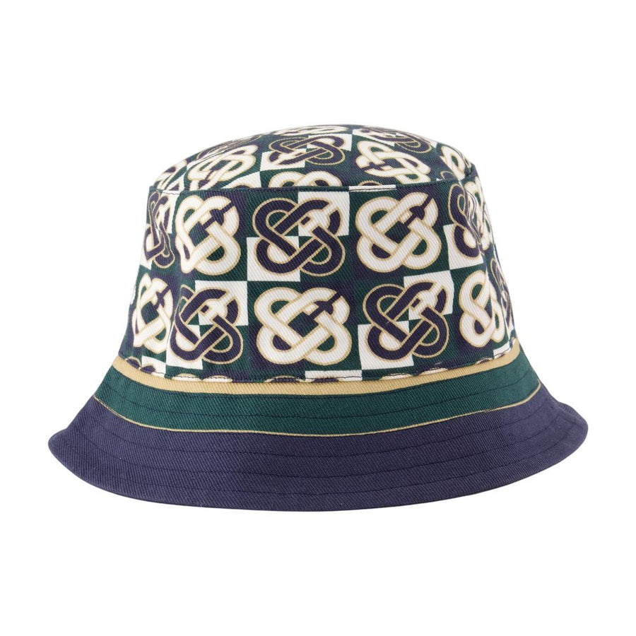 Casablanca A-Hat-003-03 Printed Cotton Bucket Hat — Navy