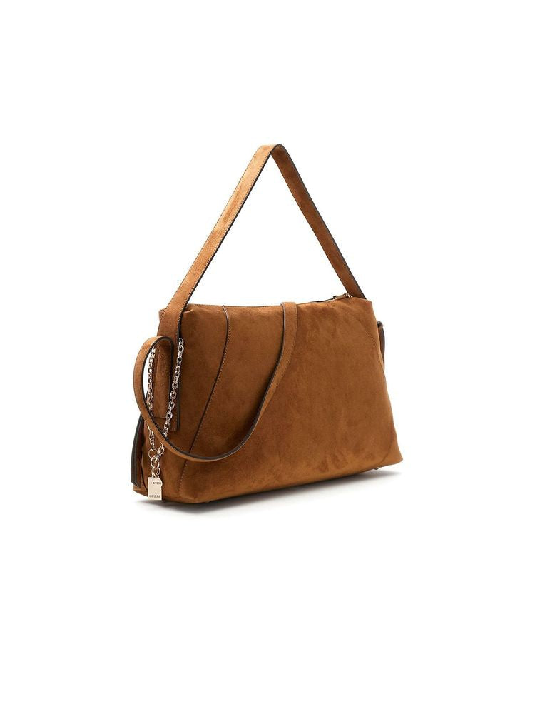 Guess Devon Shoulder Bag — Cognac Polyester