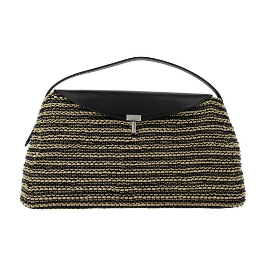Toteme Beaded Calfskin Top Handle Bag — Black