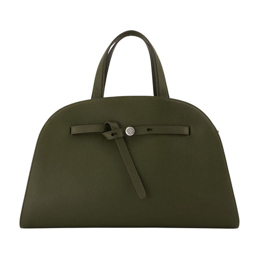 Tory Burch Romy Bauletto Top Handle Bag — Green Calfskin