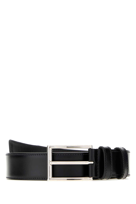 Prada Belt — Black Vitello