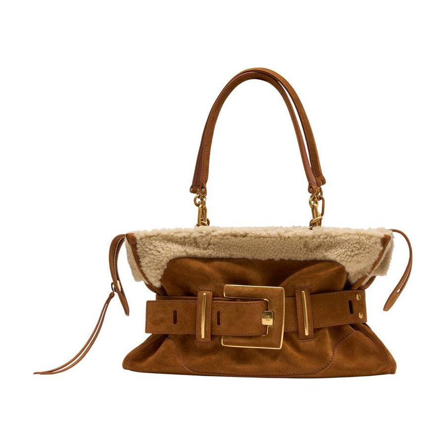 Balmain Shoulder Bag — Brown Calfskin