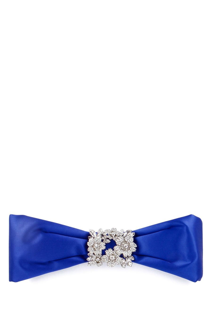 Roger Vivier Crystal-Embellished Bow Hair Band — Blue Bands