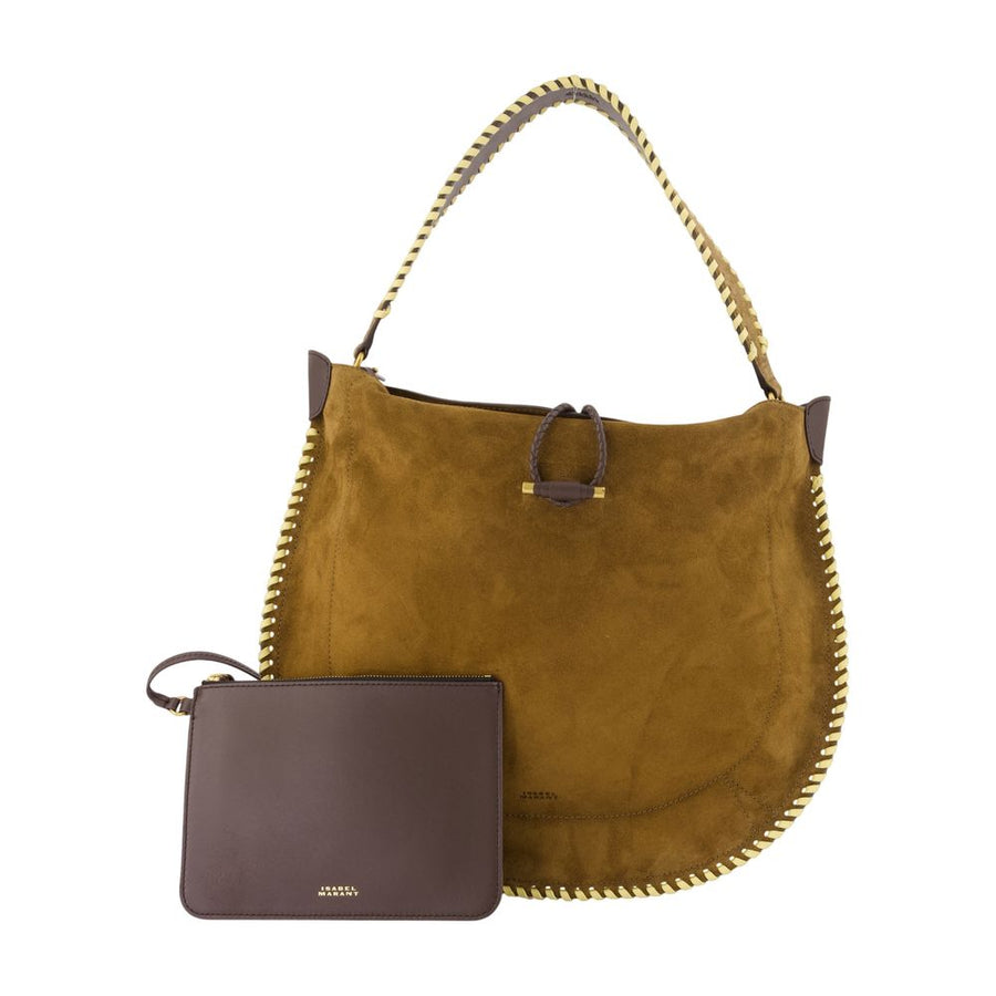 Isabel Marant Oskan Shoulder Bag — Khaki Calfskin