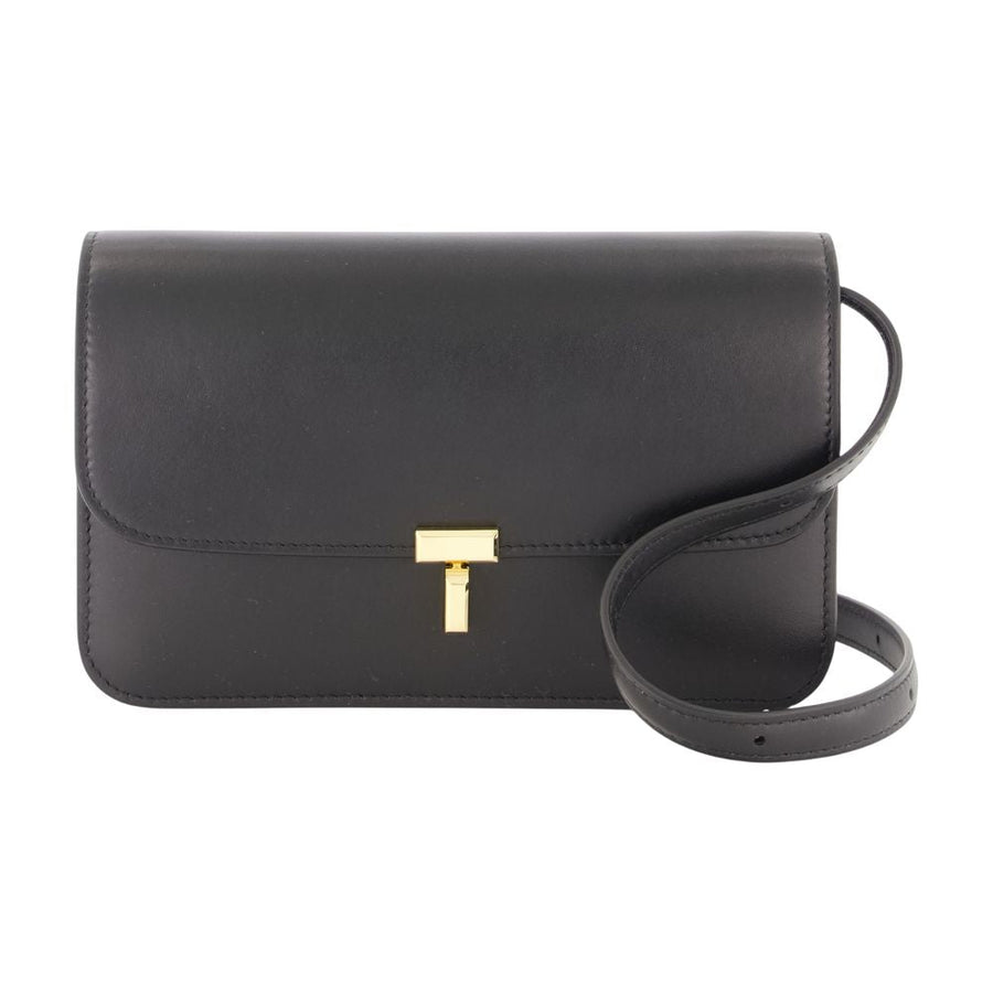 Toteme T-Lock Crossbody Bag — Black Calfskin
