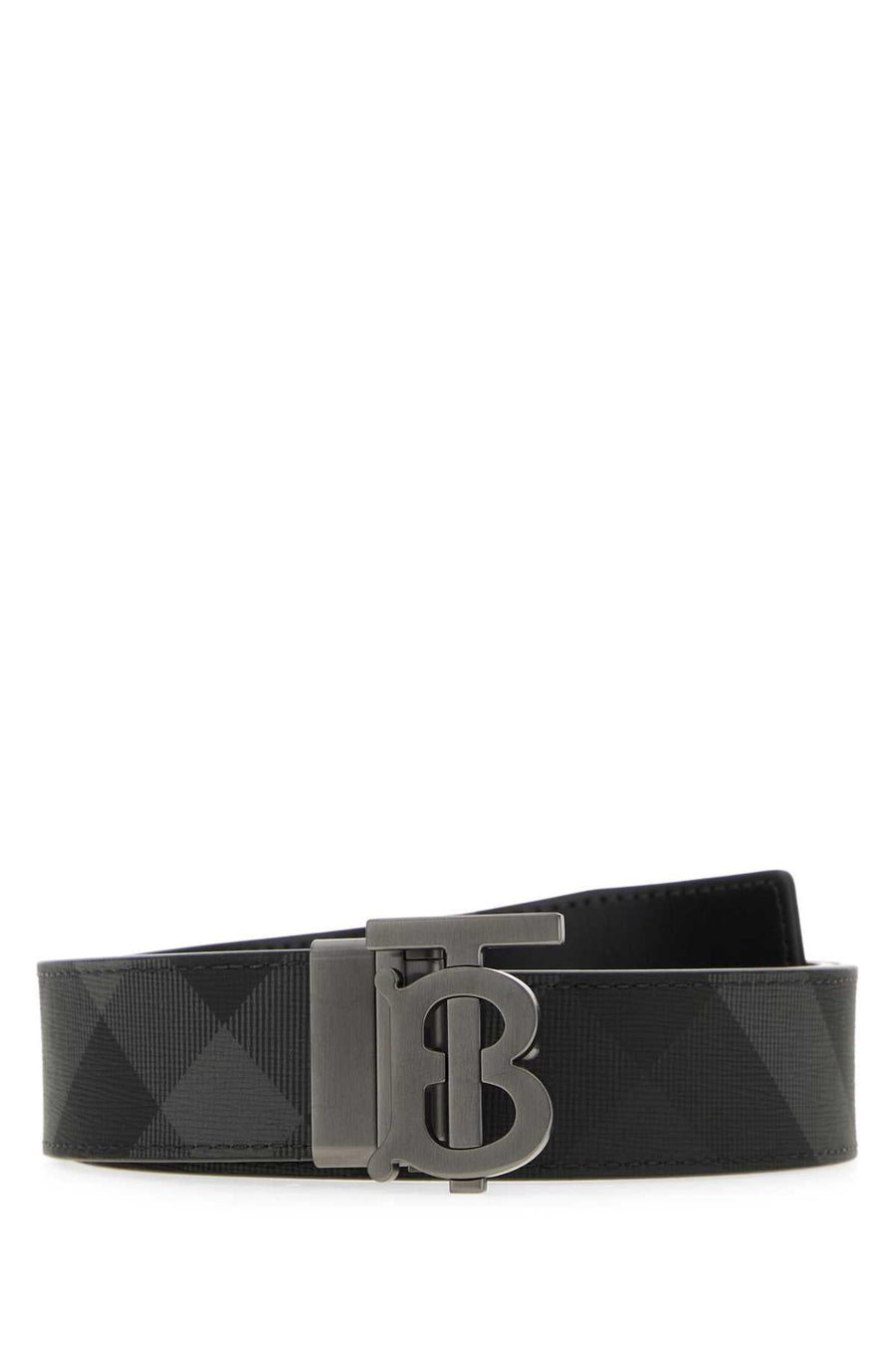 Burberry Plaque Belt — Gray Polyurethane Polyester Cotton