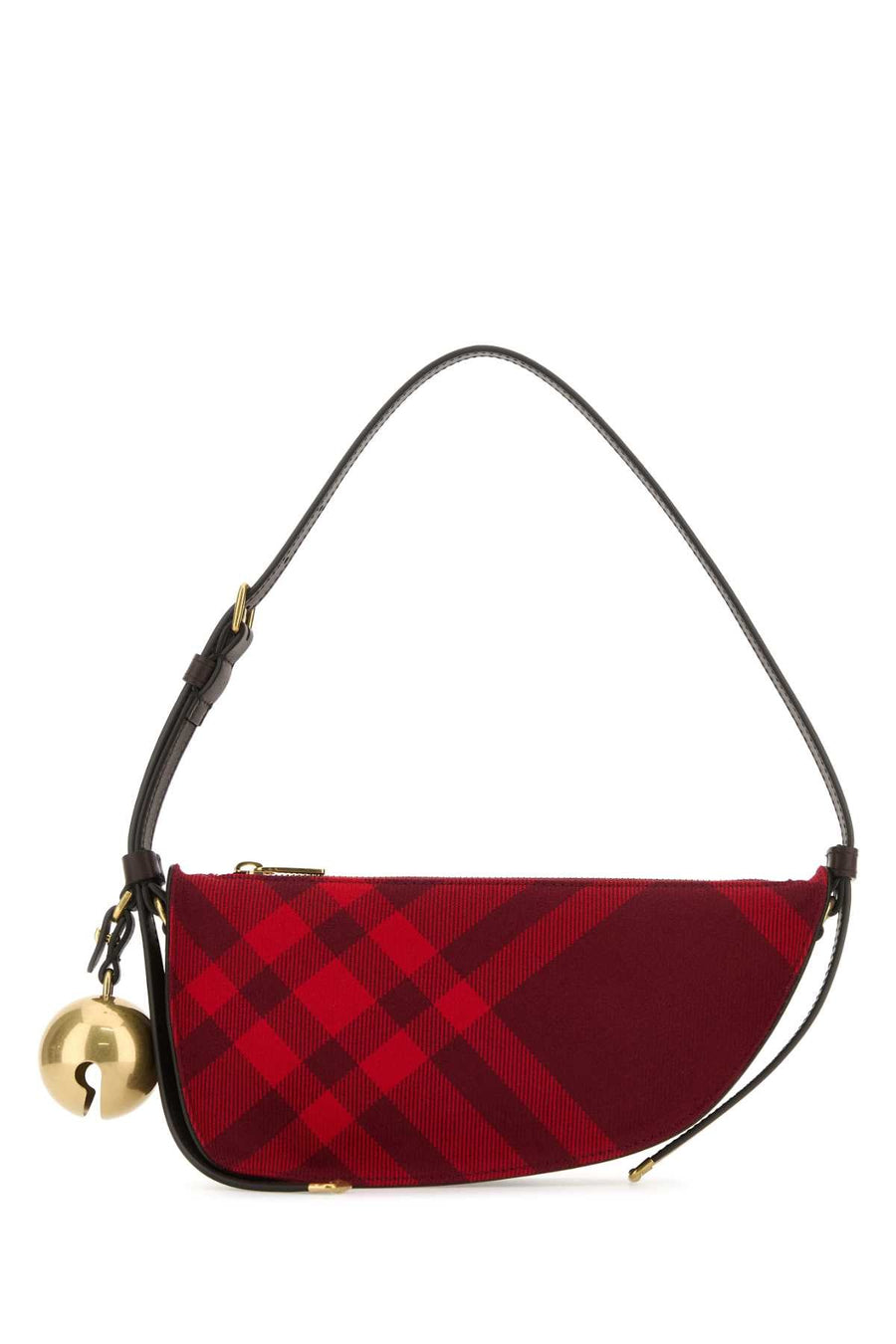 Burberry Check Pattern Shoulder Bag — Red