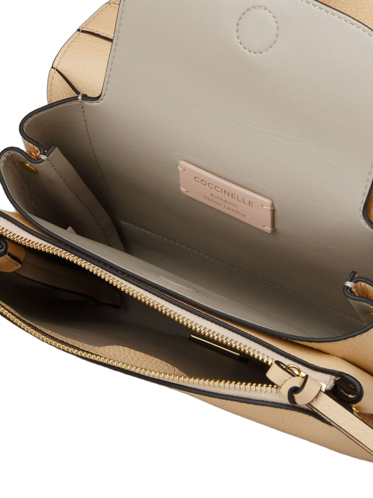 Coccinelle Arlettis Crossbody Bag — Beige Cowhide