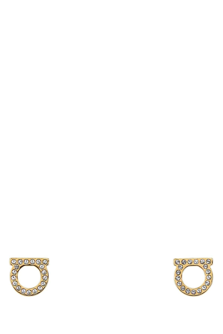 Ferragamo Crystaloro Earrings — Gold Glass Brass