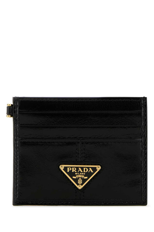 Prada Vitello Leather Card Case — Black Cases