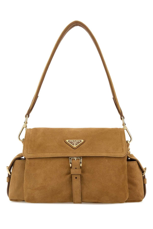 Prada Pattina Shoulder Bag — Camel