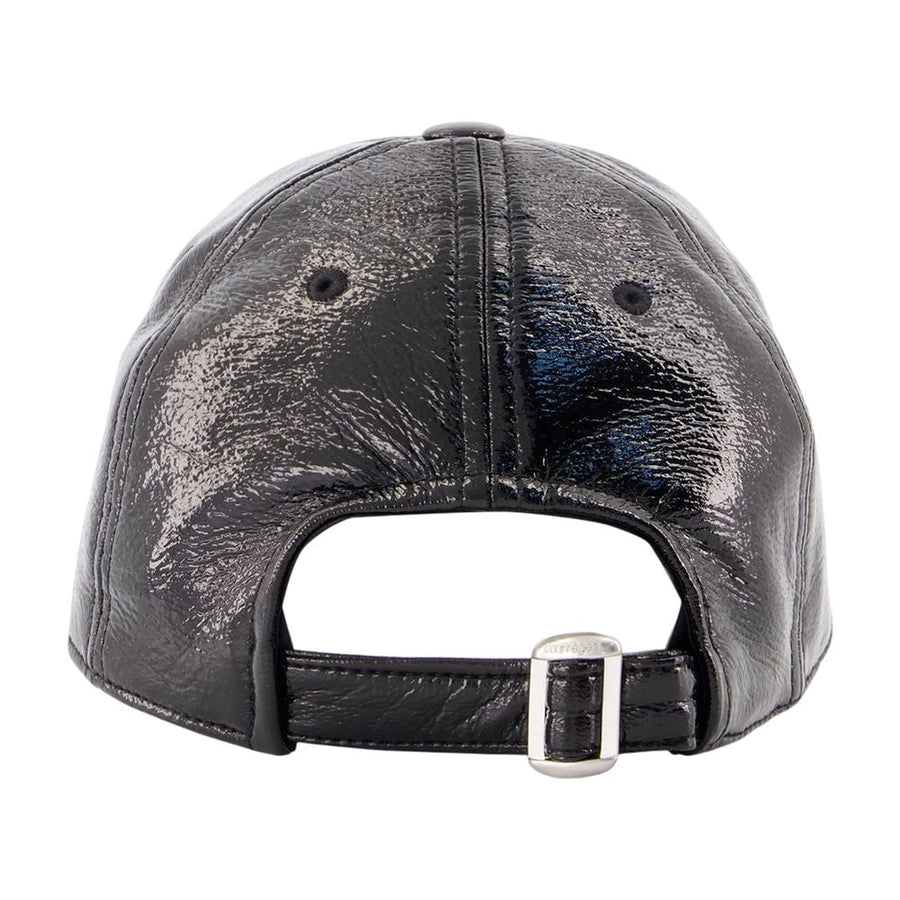 Courreges 326tct050vy0014-9999 Vinyl Ac Logo Baseball Cap — Black Other Caps