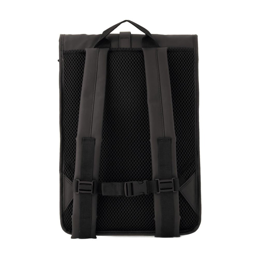 Rains Roll-Top Rucksack Backpack — Black Synthetic
