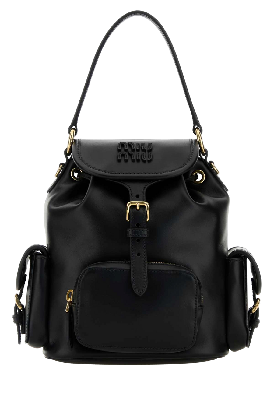 Miu Miu Leather Shoulder Bag — Black