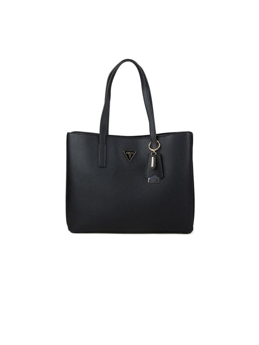 Guess Structured Polyurethane Tote Bag — Black