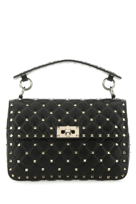 Valentino Garavani Quilted Stud-Embellished Shoulder Bag — Black