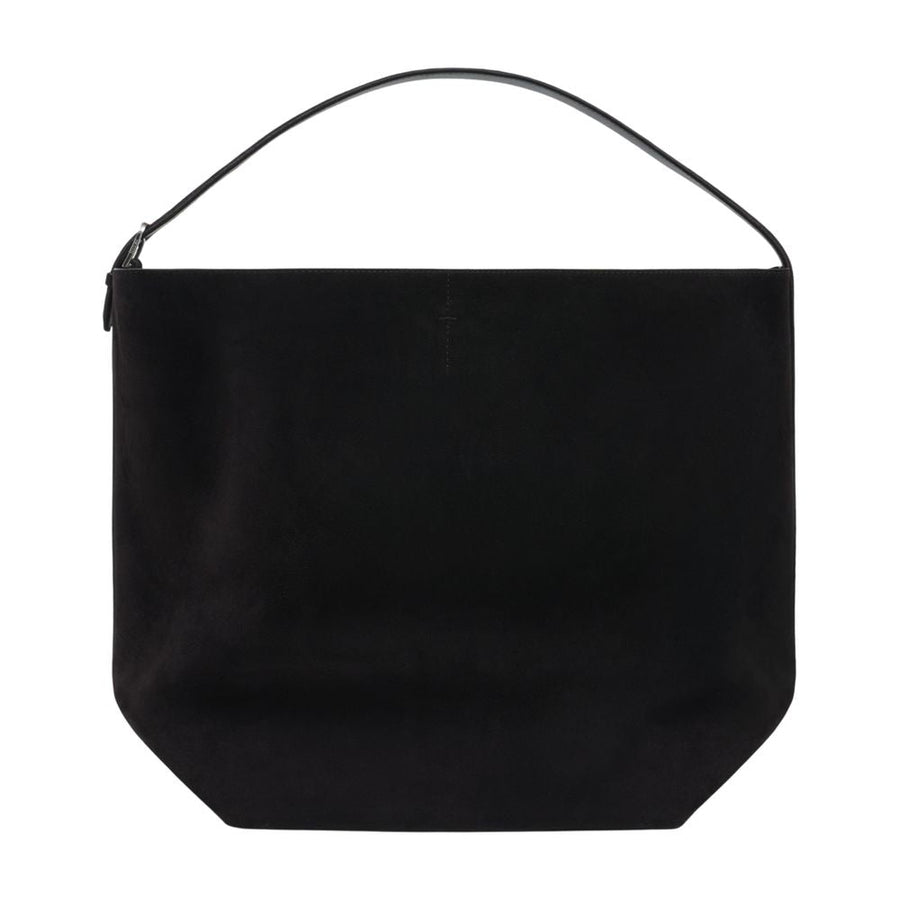 Toteme Belted Leather Shoulder Bag — Black Cowhide