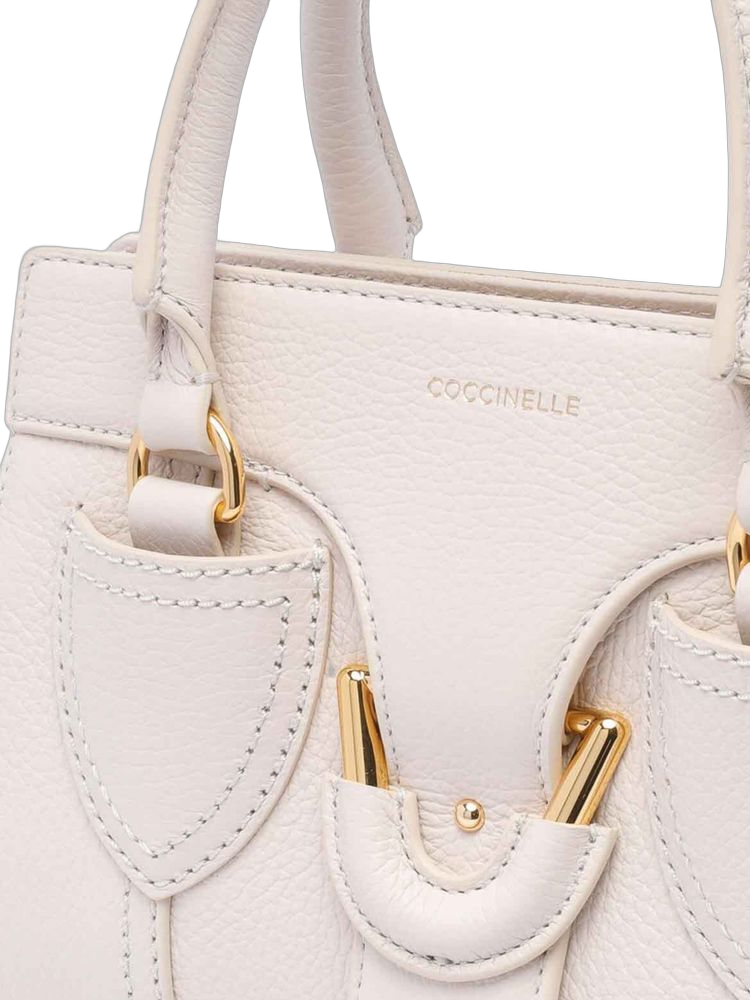 Coccinelle York Shoulder Bag — White Cow Leather