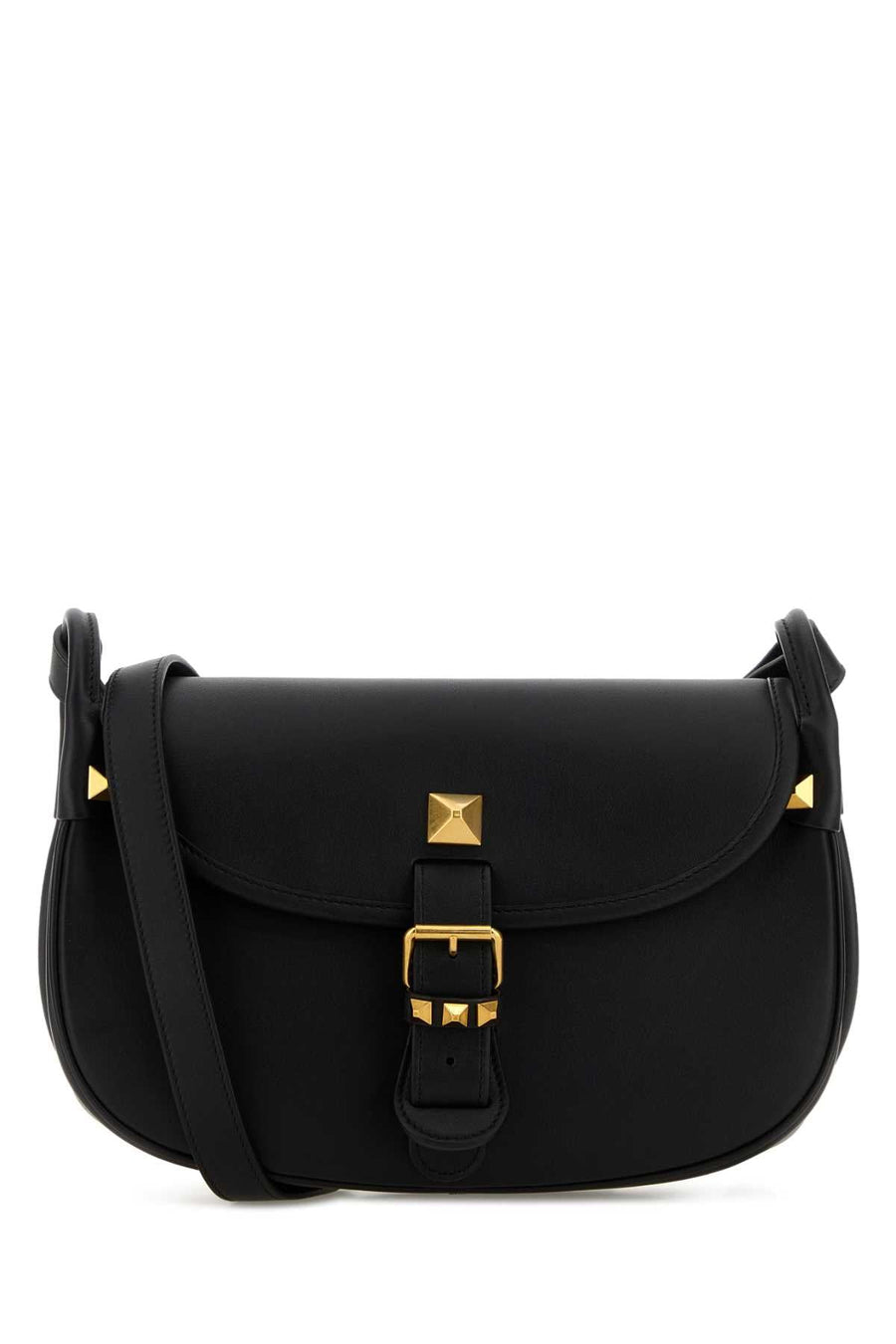 Valentino Garavani Studded Leather Shoulder Bag — Black
