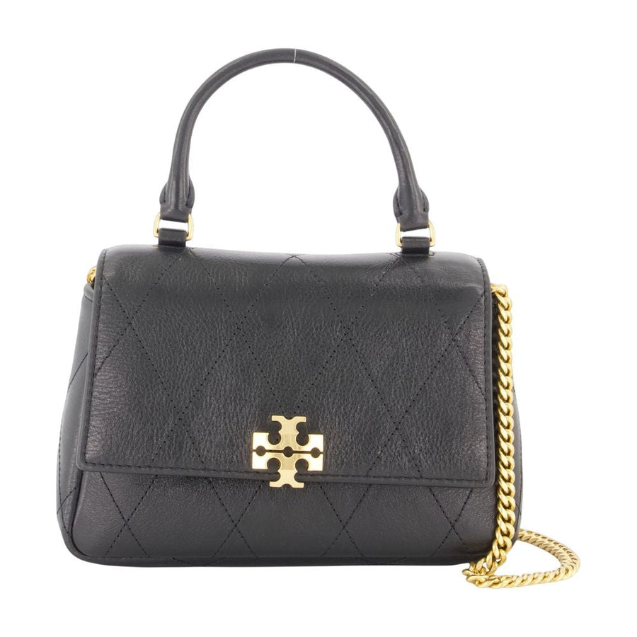 Tory Burch Top Handle Bag — Black Calfskin