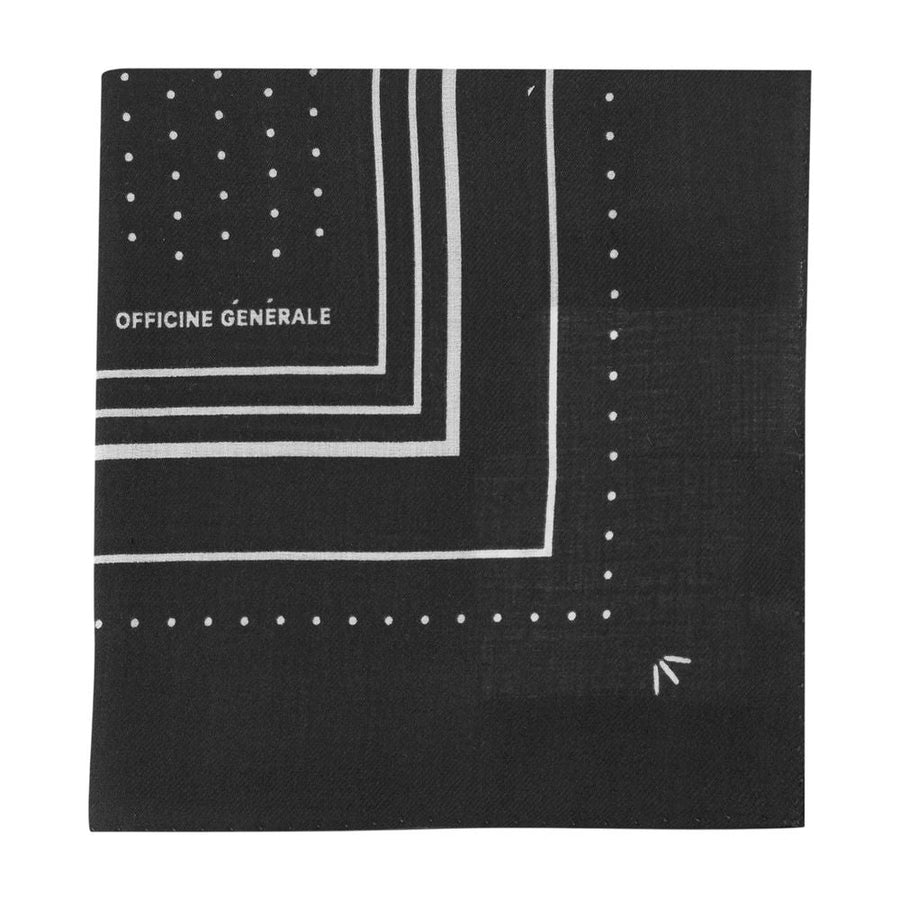 Officine Generale Wool Polka-Dot Scarf — Black Scarfs