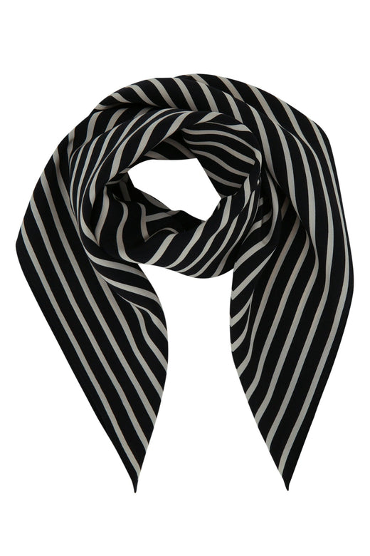 Toteme Monogram Scarf — Black Silk Scarfs