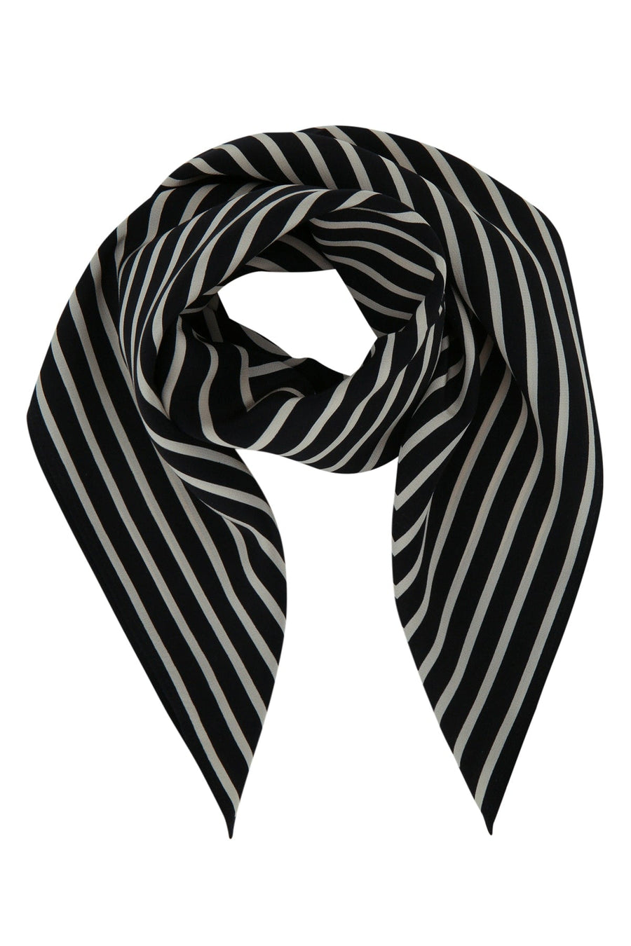Toteme Monogram Scarf — Black Silk Scarfs