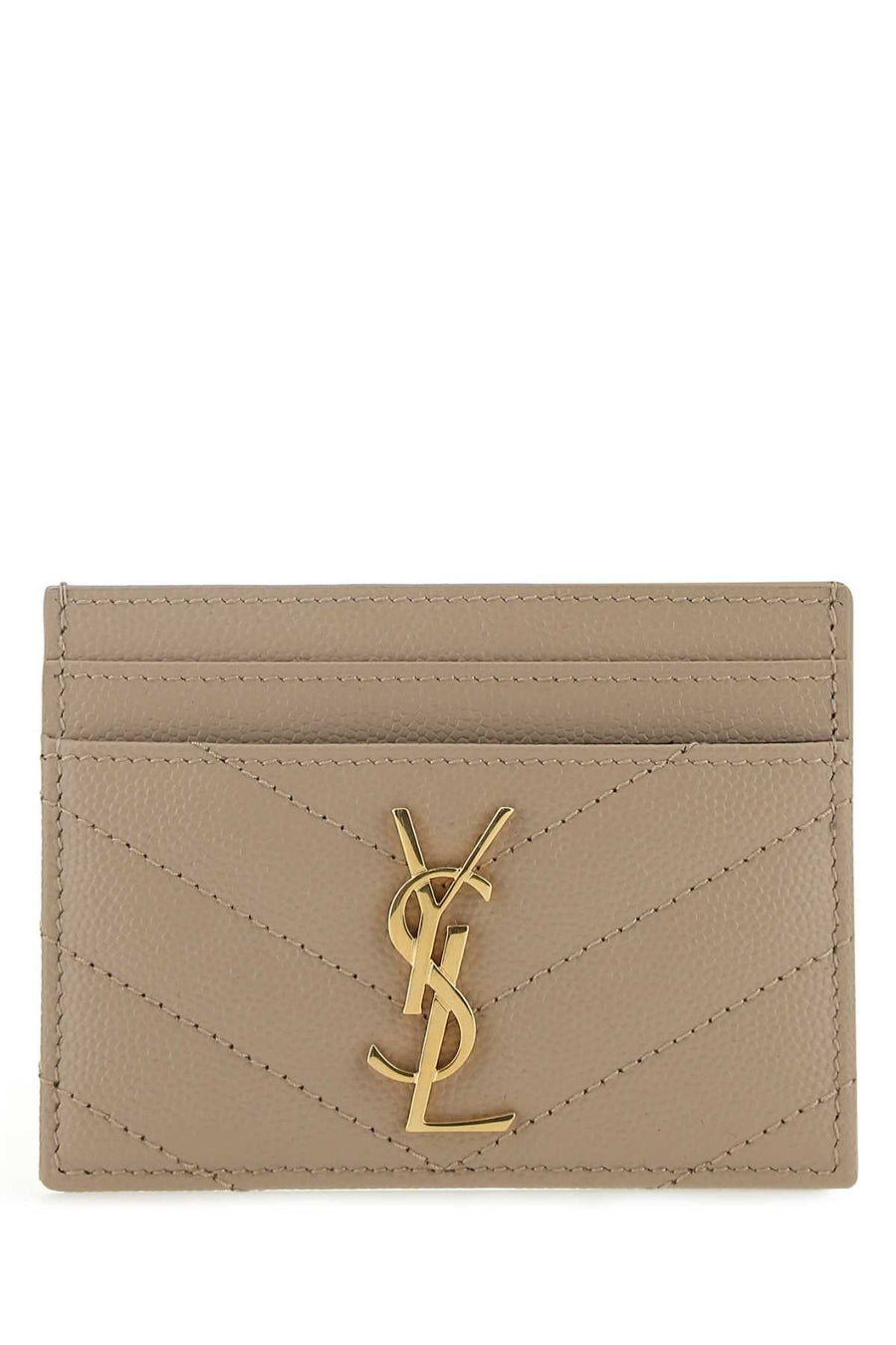 Saint Laurent Tessere Card Case — Beige Wallet
