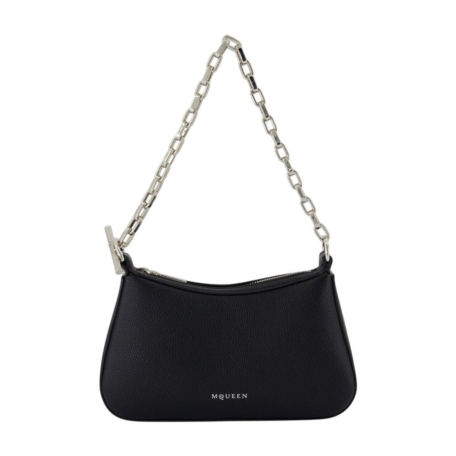 Alexander Mcqueen T Bar Mini Shoulder Bag — Black Lambskin