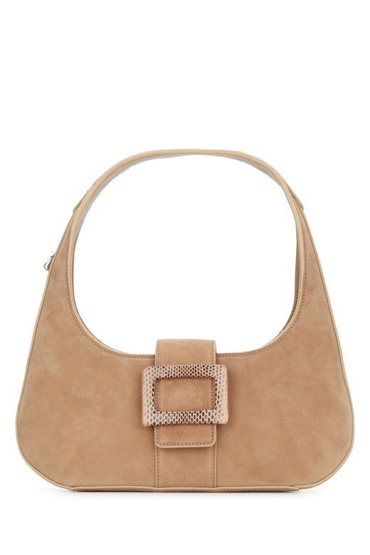 Roger Vivier Hobo Bag — Beige Suede