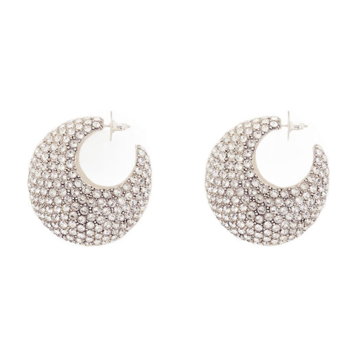 Isabel Marant Crystal-Pavé Hoop Earrings — Silver Metal