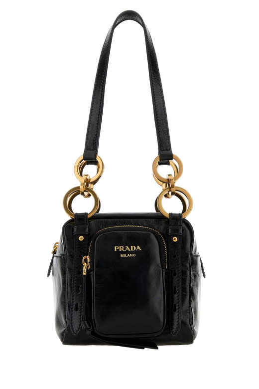 Prada Bauletto Shoulder Bag — Black Vitello