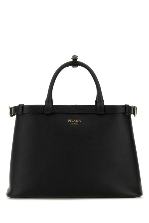 Prada Top Handle Bag — Black Calfleather