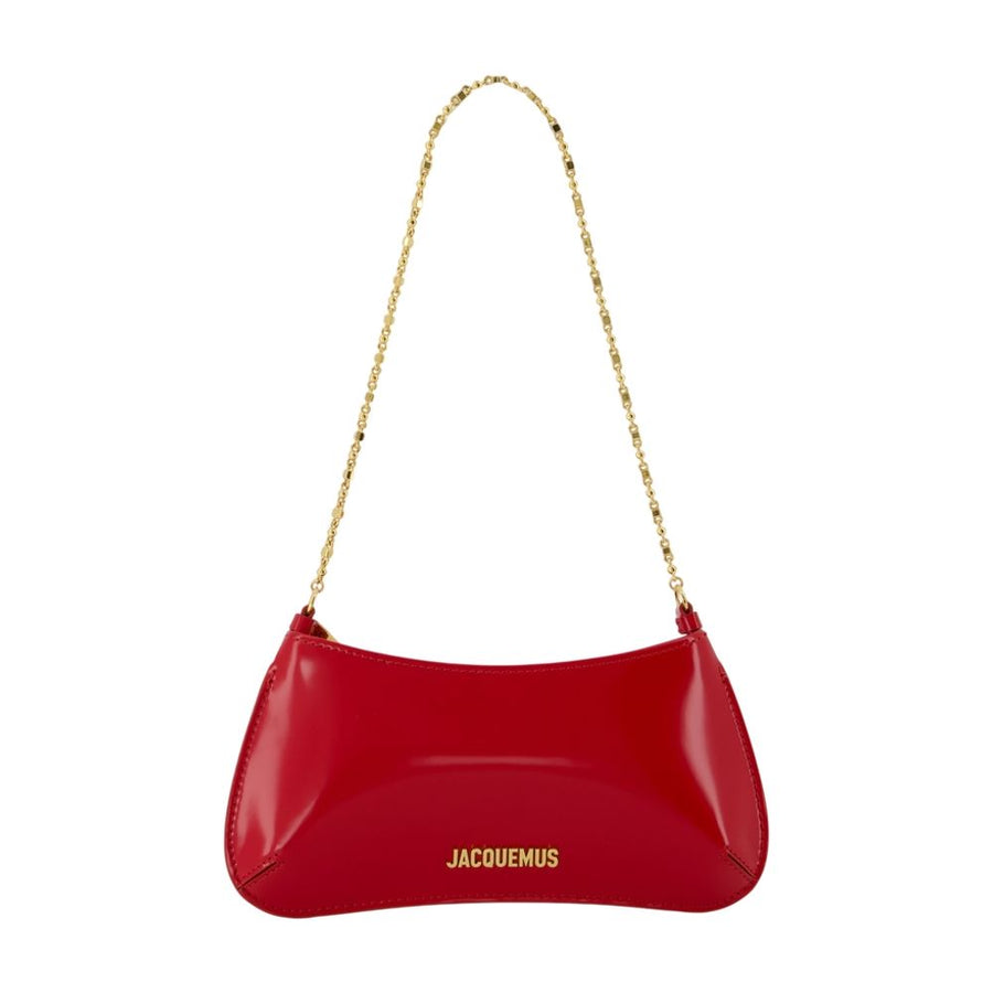 Jacquemus Le Petit Bisou Chaine Shoulder Bag — Red Calfskin