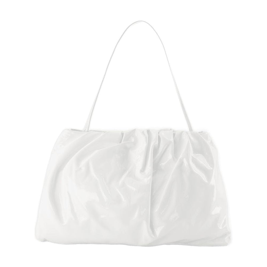 Staud Patent Leather Shoulder Bag — White