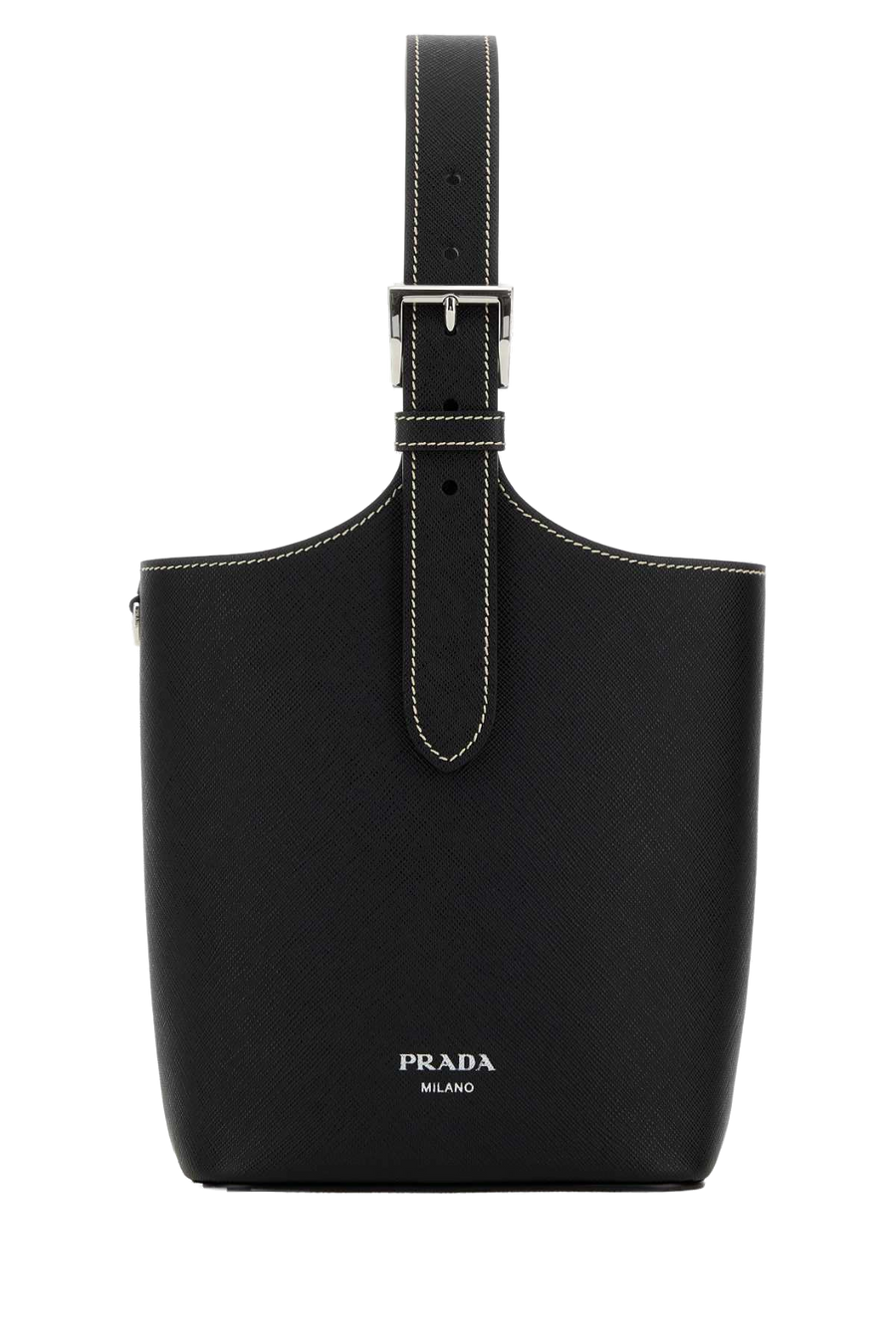 Prada Saffiano Leather Shoulder Bag — Black
