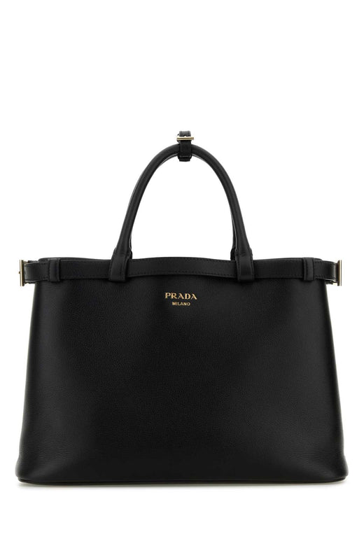 Prada Leather Top Handle Bag — Black