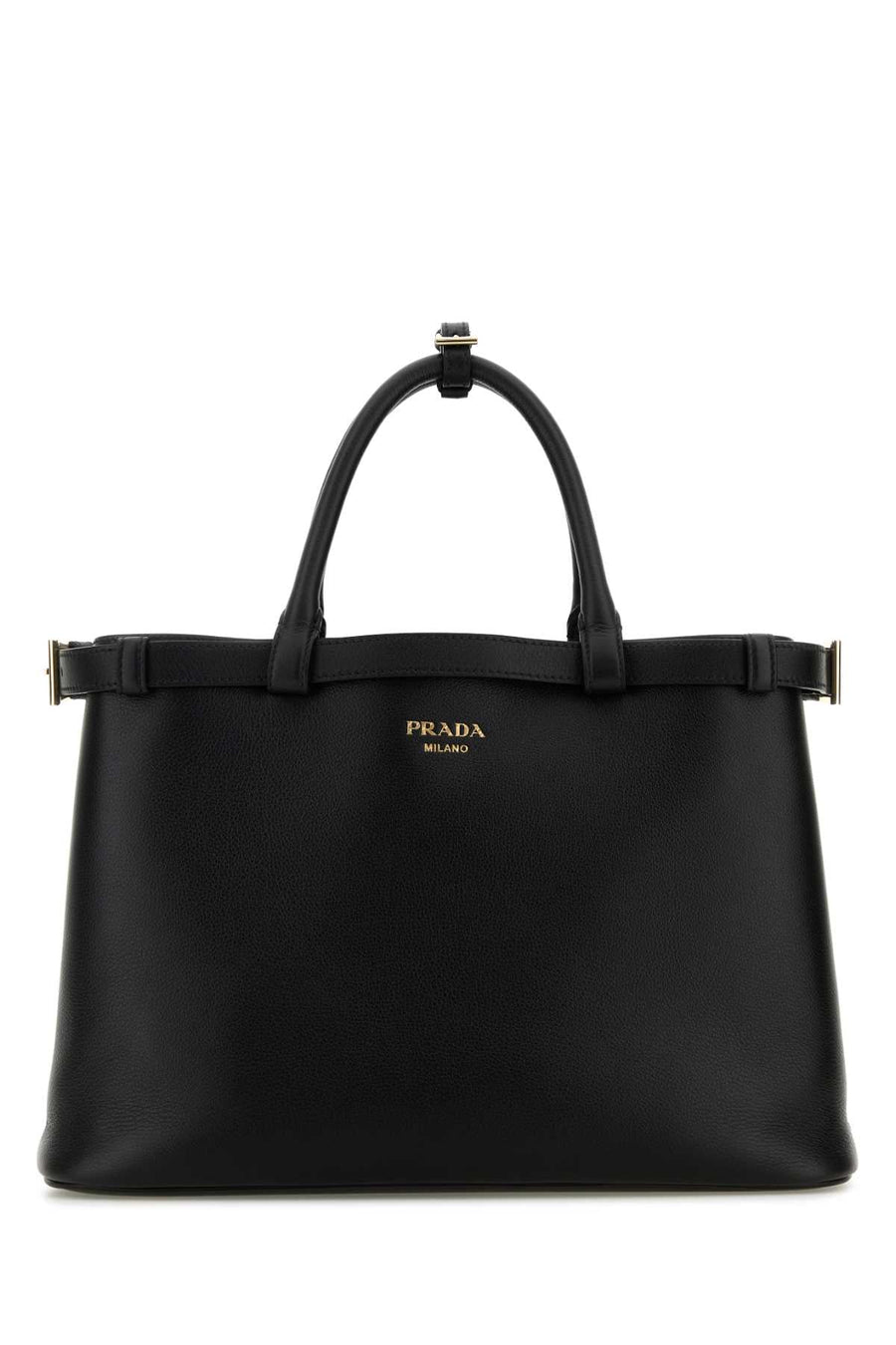 Prada Leather Top Handle Bag — Black